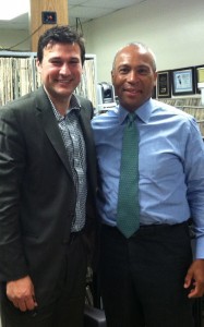 Pittsfield City Councilor John Krol and Gov. Deval Patrick