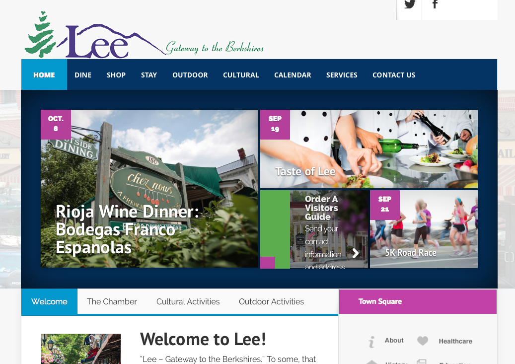 Lee Chamber of Commerce website - created by OneEighty Media