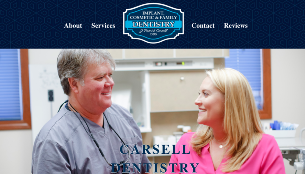 Carsell Dentistry website designed by OneEighty Media